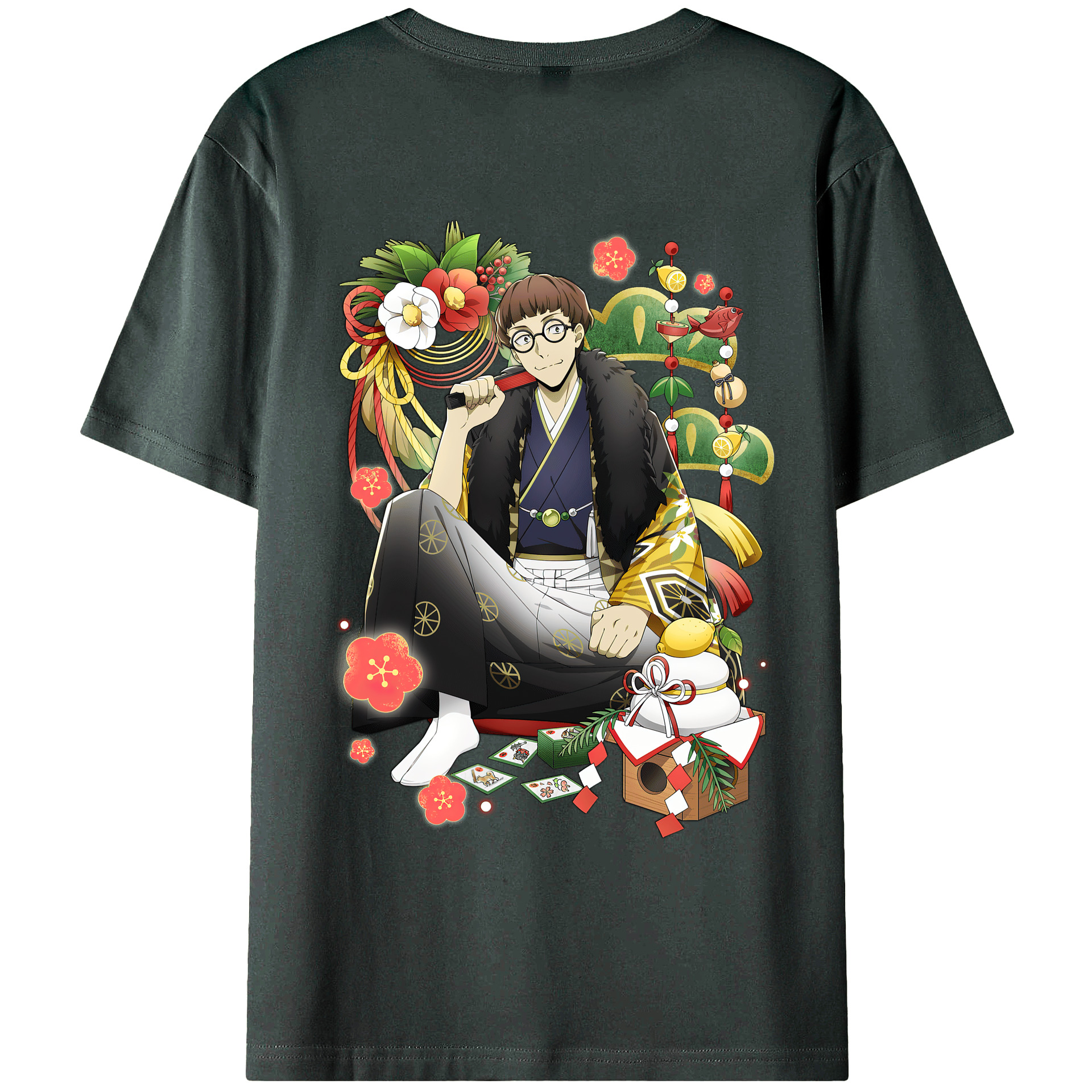 （画像用） 文豪ストレイドッグス Bungo Stray Dogs 綿100％ メンズ半袖Tシャツ（バックプリント） 通気性